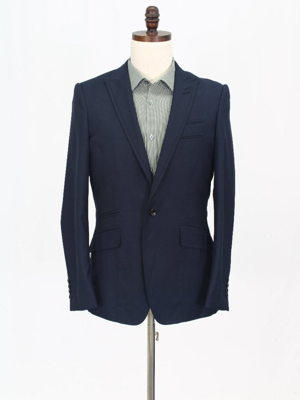 H&M 38R Gray Blazer Sport Coat Jacket 1-Button Solid W702